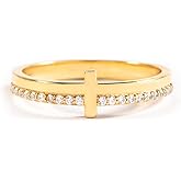 STORYJEWELLERY Cross Rings for Women, Purity Ring, Christian Ring, Christian Jewelry for Women, Confirmation Gifts, Baptism Gifts