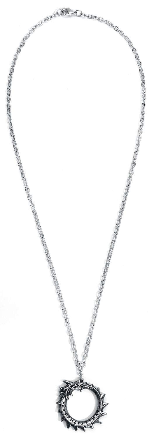 Alchemy Gothic Mini Jormungand Unisex Necklace Standard, Pewter,