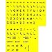 Large Print Key-Top Stickers - Black On Yellow Background, Non-Transparent Oversized Characters Keyboard Stickers for the Visually Impaired and Low Vision