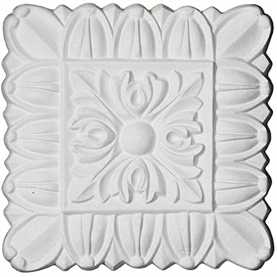 Ekena Millwork ROS06X06BA 6 1/8 inch W x 6 1/8 inch H x 7/8 inch P Baltimore Rosette,,, White