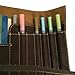 Rustic Art Brush Bag Genuine Leather Brown Pencil Roll Pouch Pen Case Holder Organizar Craft Color Brush Tool Bag for Artist Students Office Business Work GJB06