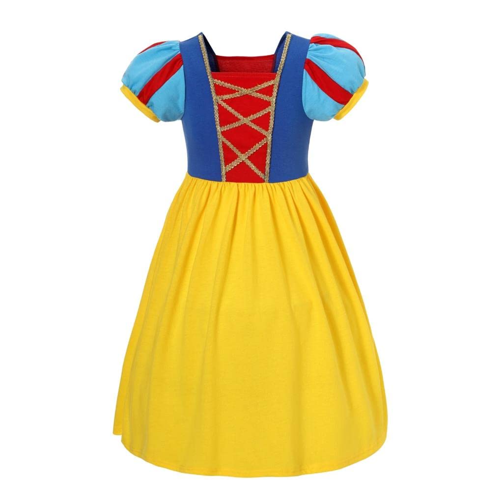 Lito Angels Princess Snow White Fancy Dress Up Clothes Play Wear Costume for Kids Girls, Age 3-4 Years, Yellow โ image 1