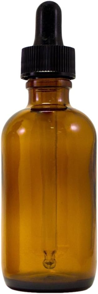 Premium Vials B38-24AM Boston Round Glass Bottle with Dropper, 4 oz Capacity, Amber (Pack of 24)