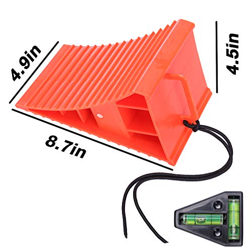 Homeon Wheels RV Camper Large Wheel Chocks with Handle and Rope for