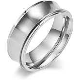 Vinoya Spinner Ring for Women Men Stainless Steel Anxiety Ring White/Yellow Gold Plated Fidget Rings Wedding Rings Simple Jewelry Size 7-12