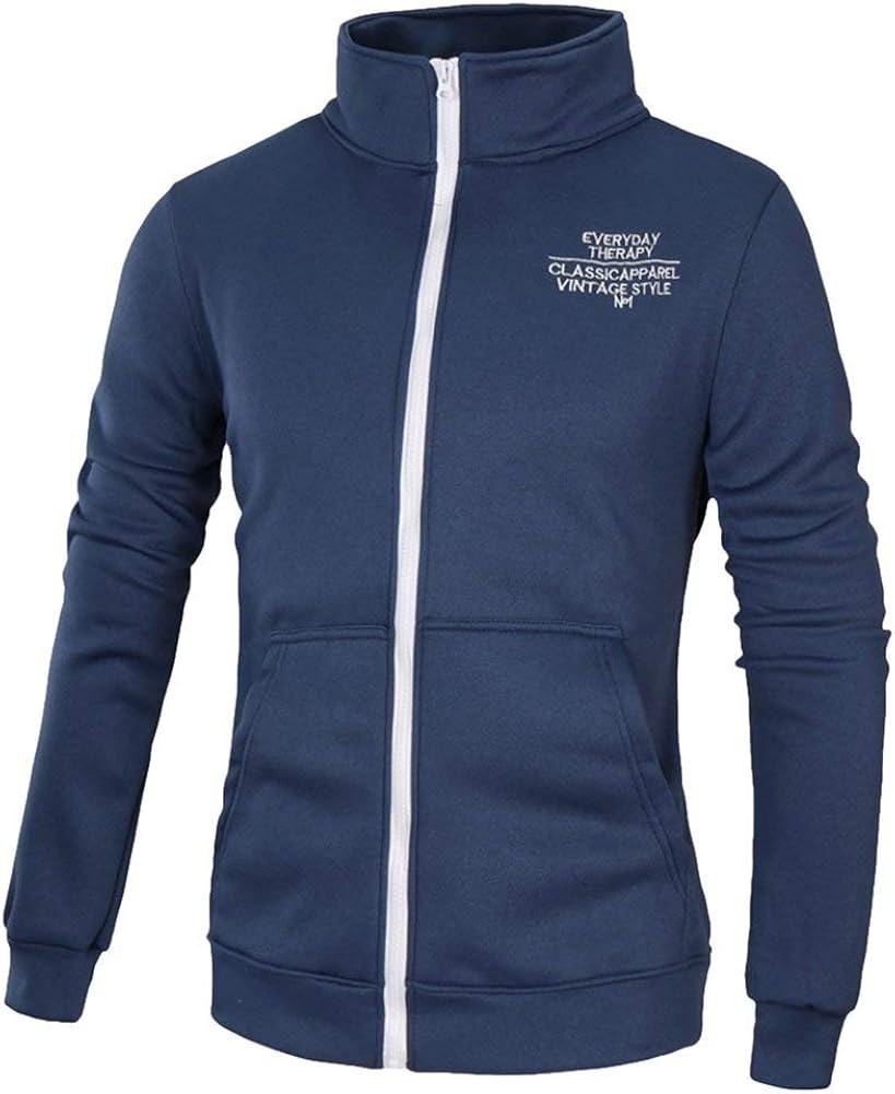 Men's Sweat Jacket Hooded Knitted Jersey Zip Jacket Zipper with Feast