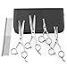 AUGYMER Dog Grooming Scissors Kit, Rounded Tips 5 PCS Curved Pet Grooming Scissors for Cats Dogs Stainless Steel Scissor for Body Face Ear Nose Paw