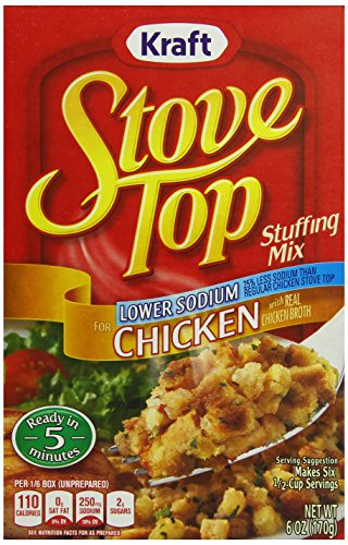 Stove Top Stuffing Mix, Low-Sodium Chicken, 6 Ounce Box