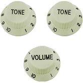 DIAO79NI Metric Strat Knobs 1 Volume 2 Tone Control Knobs Fine 18-Spline Set for Import Squier Strat Style Electric Guitar, Mint Green