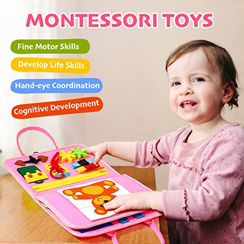 Hooku Busy Board for 1 Year Old, Montessori Toys for 2 Year Old, Baby