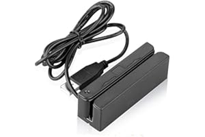 2xhome - POSMATE - USB Mini Credit Card 3 Track Hi Lo Co Magnetic Reader Swiper for POS System Cashier Registry Cash Register Quickbook
