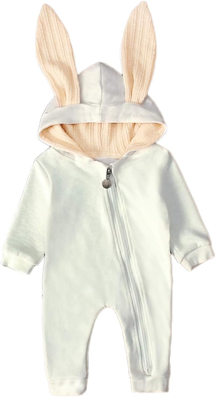 Baby Girl Boy Easter Bunny Clothes Top Hoodie Pocket Bodysuit Romper Outfit