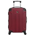 Travelers Club Chicago Hardside Expandable Spinner Luggage, Rhubarb, 20" Carry-On