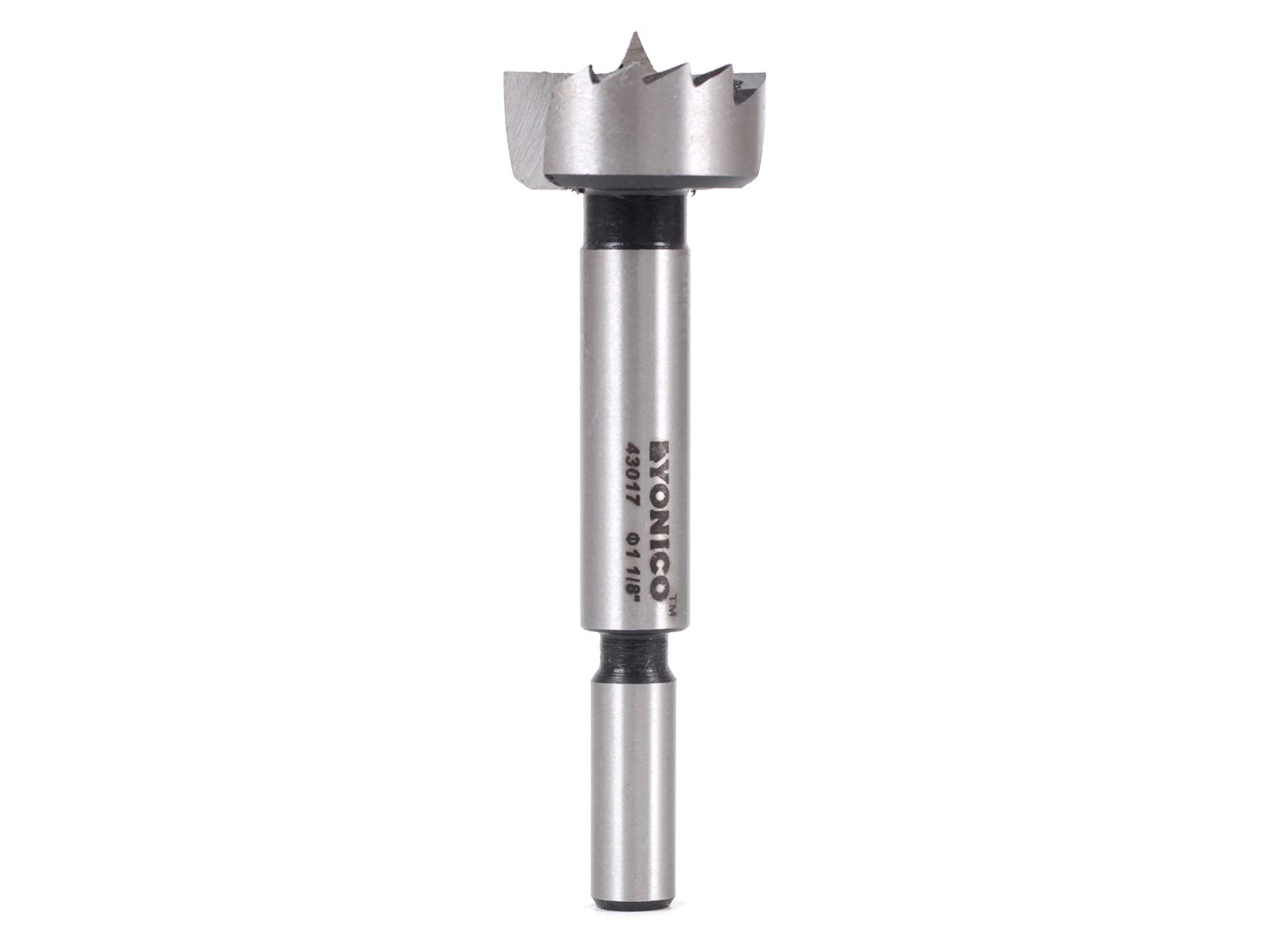 Yonico 43017S 1-1/8-Inch Diameter Steel Forstner Drill Bit 3/8-Inch Shank