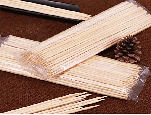 500Pcs Natural BBQ Bamboo Skewers for Shish Kabob, Grill, Appetizer, Fruit, Corn, Chocolate Fountain, Cocktail , More Size Choices 4"/6"/8"/10"/12"