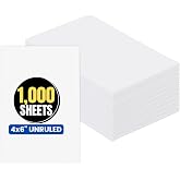 1InTheOffice White Memo Loose Sheets 4x6, Unruled, Plain White, 1000/Pack