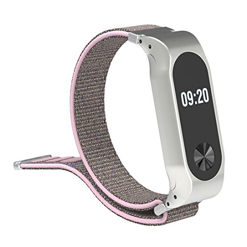 Joint For Xiaomi Mi Band 2 Watch Bands, New Fashion Lightweight Nylon Adjustable Replacement Band Sport Strap Wristband Accessories for Xiaomi Mi Band 2 Bracelet (Pink)