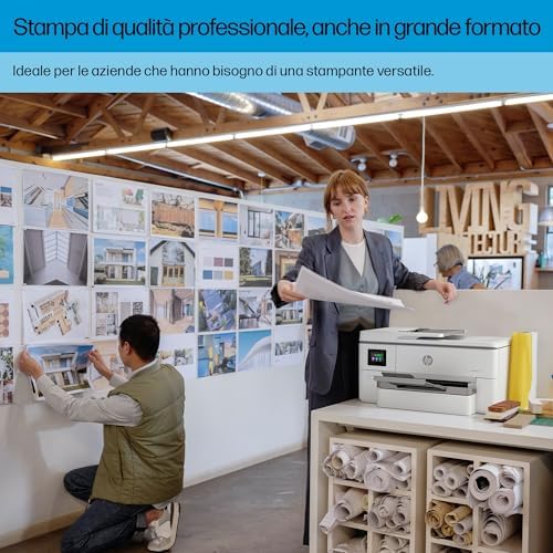 OfficeJet Pro 9720e 53N95B, Stampante Multifunzione per Grandi Formati, a Colori, Fronte e Retro Automatico, 22 ppm, Wi-Fi, Smart, 3 Mesi di Inchiostro Instant Ink Inclusi, Grigia