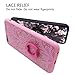 iPhone 7 plus Case iPhone 8 plus Case Ring Stent Soft Rubber Tronsnic 3D Embossed Lace Flower Pattern Acrylic Cover 360 Rotating Secure Grip Kickstand Shockproof (Black for iPhone 7plus 8plus 5.5'')