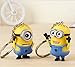 NEW 2PCS Despicable Me Minion Toy Rubber KeyChain 3D Eyes By Bestlilfe