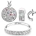 QIANSE Wonderful Life Multicolor Jewelry Set Necklace Bracelet Earrings Austrian Crystals for Women Christmas Birthday Gifts for Women Girlfriend Wife for Her