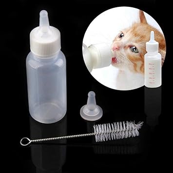Pets Puppy Kitten Nursing and Hand Feeding Milk Feeder Bottle Set with Cleaning Brush for Dog, Cat and Baby Animal