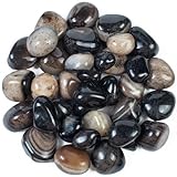 Crocon 1LB Black Onyx Tumbled Stones and Crystals