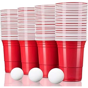 TRESKO® rode partybekers 100 stuks | beer pong party cups | 473 ml (16 oz) | bierpong bekers extra sterk | plastic…