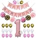 Pink 1 Balloons for 1st Birthday - Large, 40 Inch Number 1 Balloon | 1 Birthday Balloon for Happy Birthday Decorations | 1st Birthday Decorations for Girls | 1 Year Old Balloon for Anniversary Party