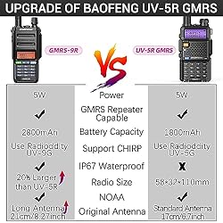 GMRS Radio Baofeng GMRS-9R IP67 Waterproof Walkie