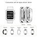 OULUOQI 38mm Apple Watch Case with Band, Silicone Sport iWatch Band with Shock-proof Protective Case for Apple Watch Series 2, Series 1,Sport and Edition, S/M Size - Gray / White