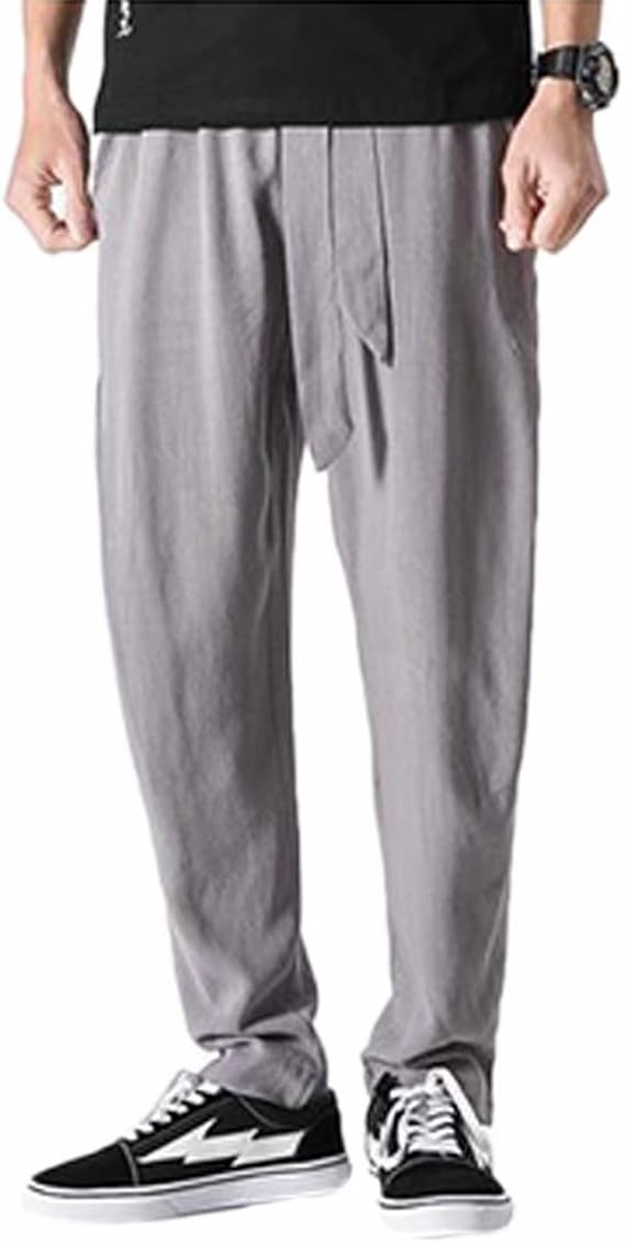 Amazon Japhot メンズ 亜麻 サルエルパンツ ロングパンツ ハロンパンツ リネン 無地 ゆったり チノパン ジャージ スウェット 薄手 夏 カジュアル ロングパンツ 通販