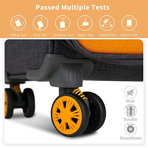 SHOWKOO Luggage Sets 3 Piece Softside Expandable Lightweight Durable Suitcase Sets Double