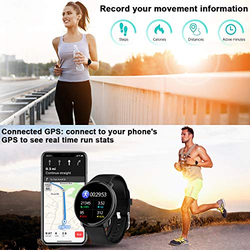 Smart Watch,Fitness Activity Tracker Watch with Heart Rate Blood Pressure Monitor Waterproof Sport Fitness Tracker Watch Smart Bracelet Wristband for Android iOS Phones Samsung Huawei Men Women Kids