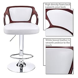 Homall Bar Stools Walnut Bentwood Adjustable Height