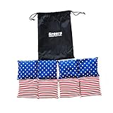 Premium All-Weather Duck Cloth Cornhole Bean Bag Set Total Count 8 Tote Bag Included