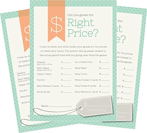 Amazon Com Price Is Right Baby Shower Game 24 Count Kitchen Dining