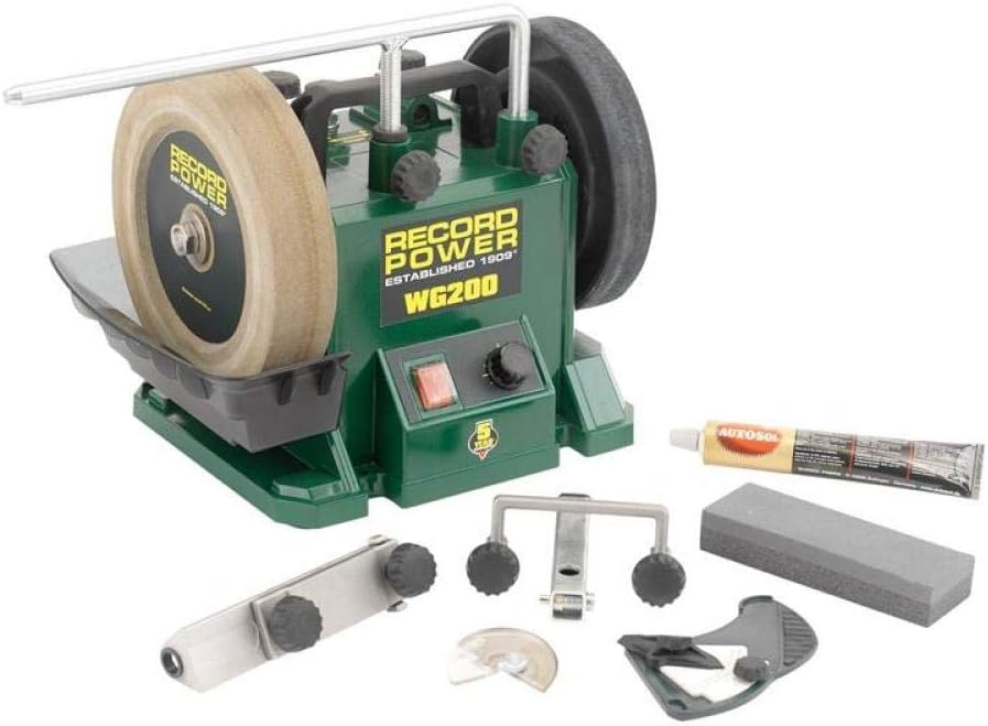 Record Power WG200 Wet Stone Grinder 200mm (8in), Multicolour