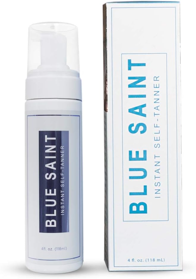 Blue Saint Instant Self-Tanner - Natural Self Tanning Lotion With Probiotics - Zero Orange Sunless Foam Self Tanner
