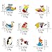 WINZIK Lapel Pins Set Novelty Cute Cartoon Brooch Badges for Children Adults Clothes Backpacks Decor (Funny Cute Animals Pins Set of 9)