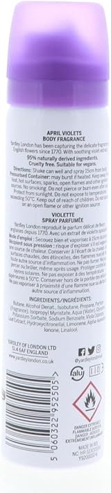 Yardley London April Violets Body Spray 75ml Fragrance Scent view 4