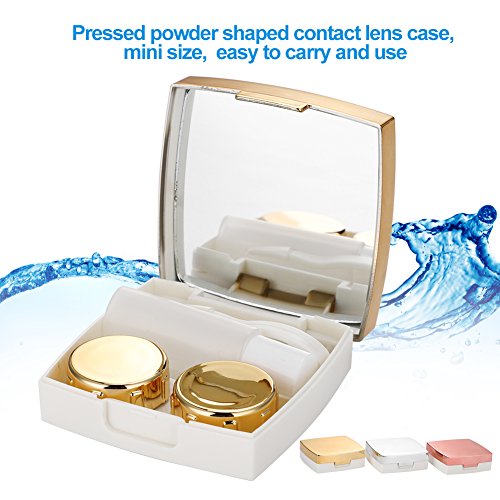 Contact Lens Box, Mini Simple Contact Lens Holder Eye Care Lenses Container Case Portable Mirror Tweezer Travel Kit Box (Pink)