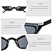 WOWSUN Vintage Sexy Cat Eye Sunglasses Candy Color Clout Goggles for Women (Black)