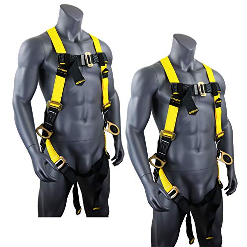 KwikSafety (Charlotte, NC) THUNDER (2 PACK) | OSHA ANSI Fall Protection Full Body Safety Harness | Personal Protective Equipment Dorsal Ring Side D-Rings | Universal Construction Industrial Roofing