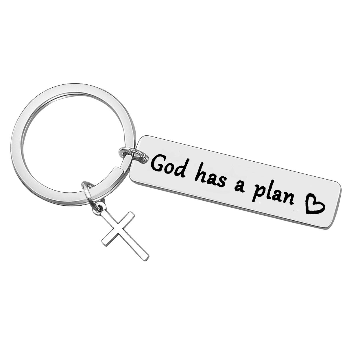 Dabihu Religious Gifts Inspirational Keyring Christian Gifts for Men Women God Has a Plan Keyring Faith Keychain Christian Gifts for Friend Family Member Encouragement Gifts Christmas Birthday Gift