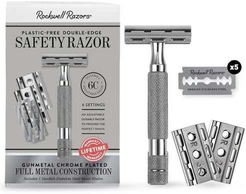 ROCKWELL RAZORS 6C Gunmetal Chrome Double-Edge Safety Razor with