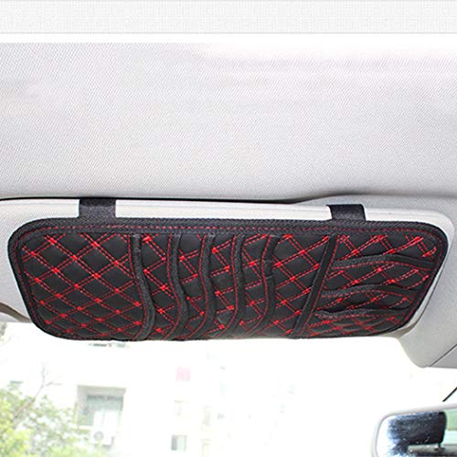 CD Case, COOFIT Portable 5 Capacity CD Wallet DVD Case Sun Visor Organizer Auto Accessories
