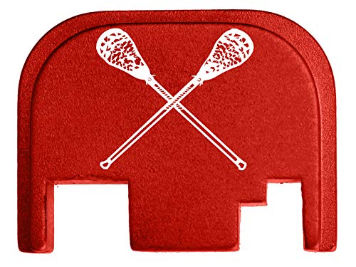 for Glock Back Plate Gen 1-4 17 19 21 22 23 27 30 34 36 41 Red NDZ - Lacrosse Sticks Crossed