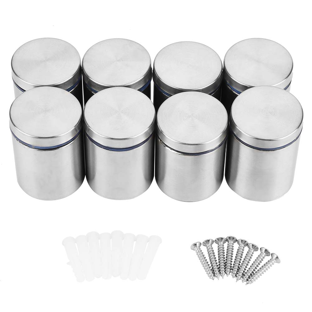 Akozon Sign Standoff Screws Stainless Steel Advertising Screw 8Pcs M38 50mm Stainless Steel Advertise Fixing Pin Glass Standoff Mounting Hardware Bolt