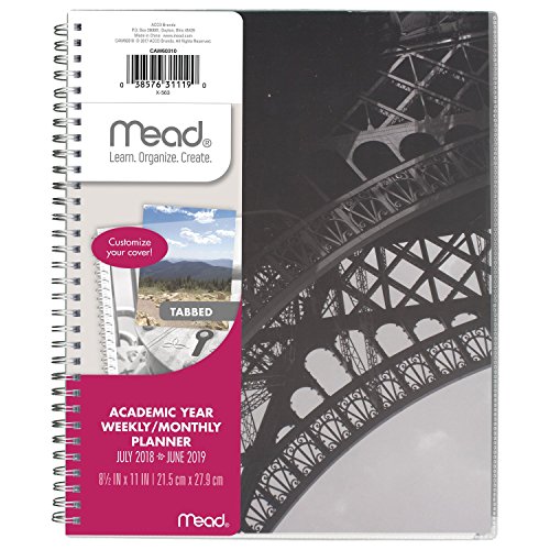 Mead 2018-2019 Academic Year Weekly & Monthly Planner, Large, 8-1/2 x 11, Customizable, Snap Shot, Design Will Vary (CAW60310) - Thumbnail 3